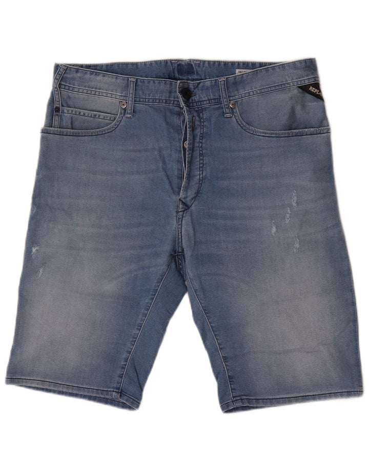 Pantaloncini di jeans da uomo Replay W32 cotone blu medio