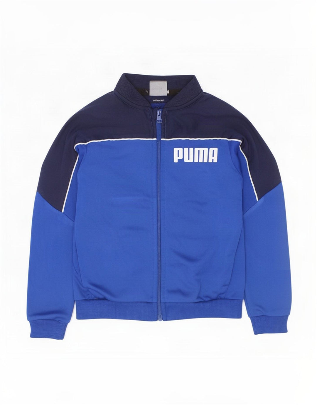 Giacca da tuta grafica da ragazzo Puma 2-3 anni in poliestere color block blu