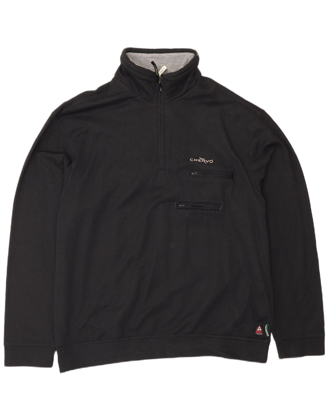 Felpa da uomo con zip Chervo IT 58 3XL nera poliammide