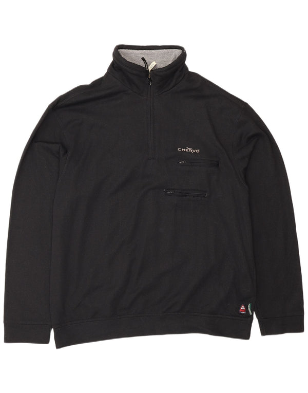 Felpa da uomo con zip Chervo IT 58 3XL nera poliammide