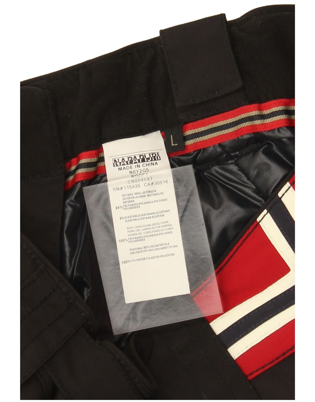 Pantaloni da sci con grafica Napapijri da donna UK 14 Large Nero Poliammide