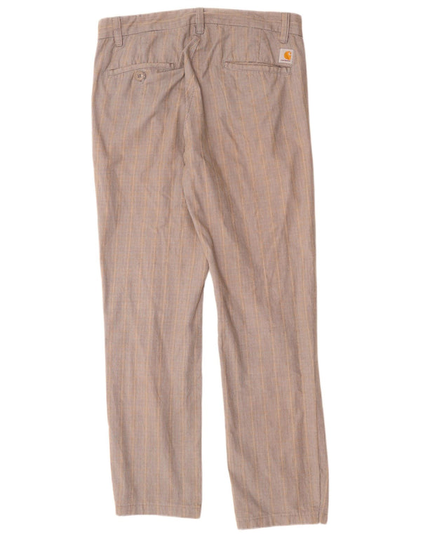 Pantaloni chino dritti da uomo CARHARTT W31 L34 cotone a quadri grigi