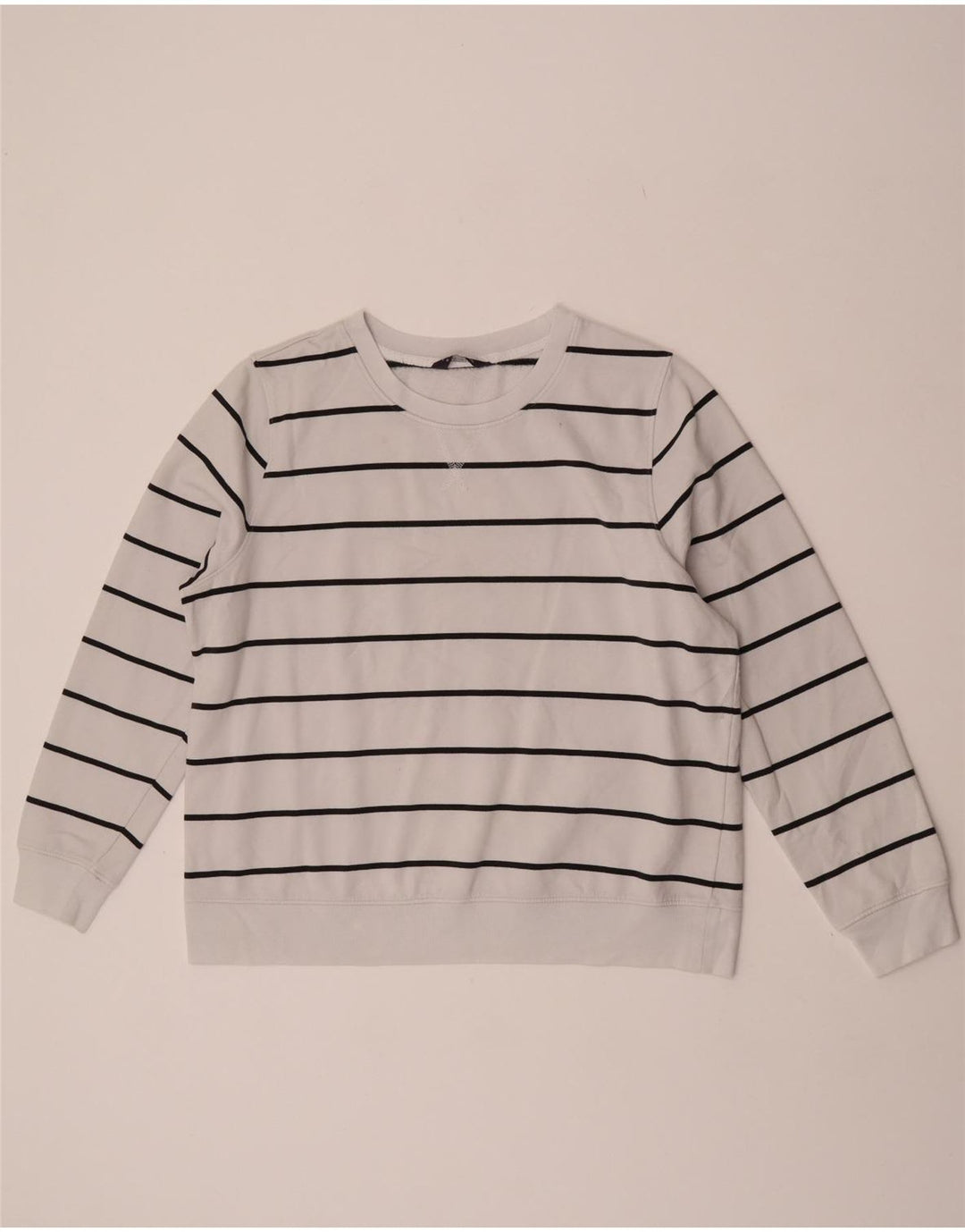 Felpa da donna Marks & Spencer UK 18 XL cotone a righe bianche