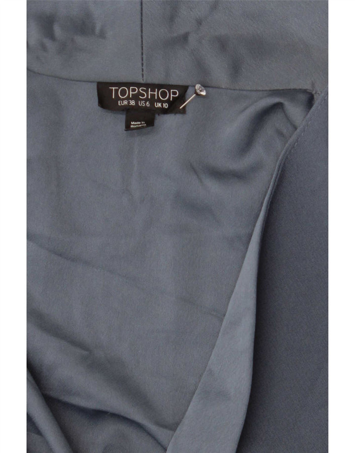 Giacca blazer doppiopetto da donna Topshop UK 10 piccola poliestere blu