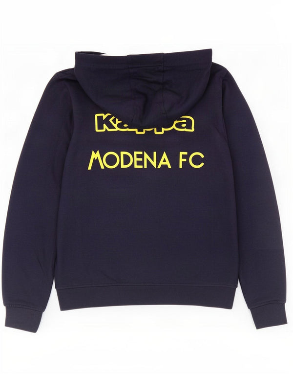 Maglione con cappuccio e zip grafica da uomo Kappa in poliestere blu navy medio