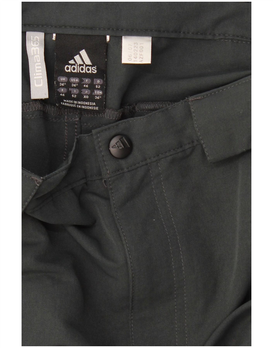 Pantaloni antivento dritti ADIDAS Clima 365 da uomo W36 L34 Grigi