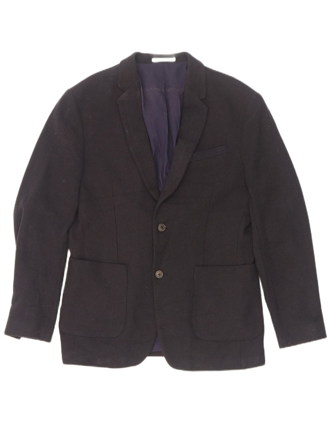 Giacca blazer da uomo a 2 bottoni Zara EU 52 grande poliestere blu navy