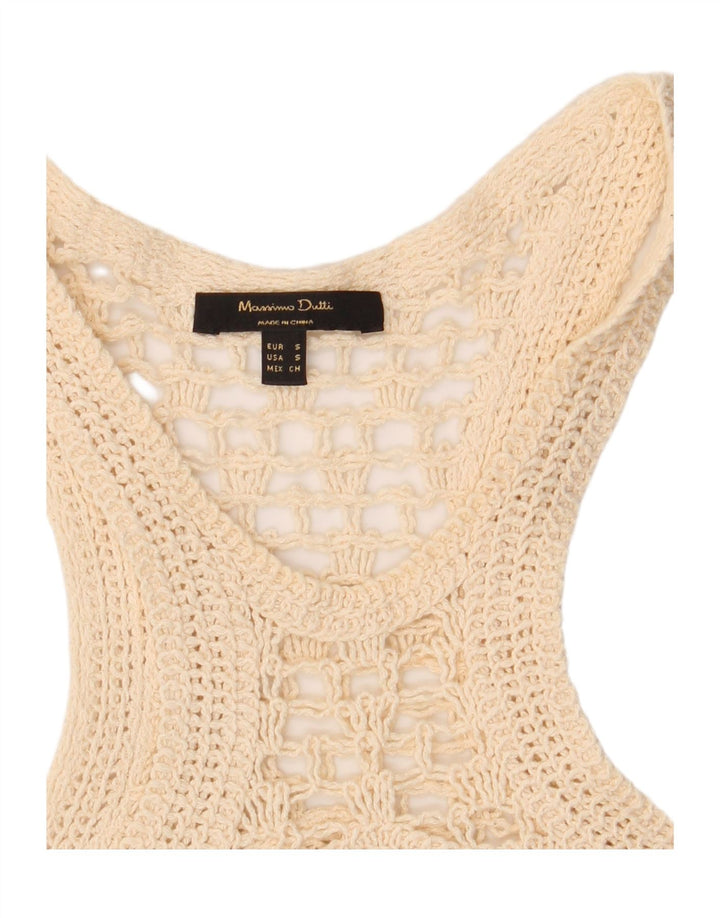 Gilet da donna all'uncinetto Massimo Dutti UK 10 piccolo Beige