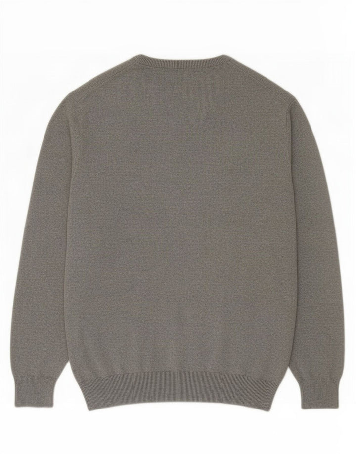 Maglione maglione con scollo a V da uomo J. Crew 2XL cotone grigio