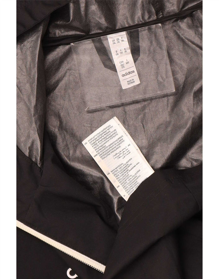 Giacca antipioggia con cappuccio da uomo Adidas UK 44 2XL poliestere nero