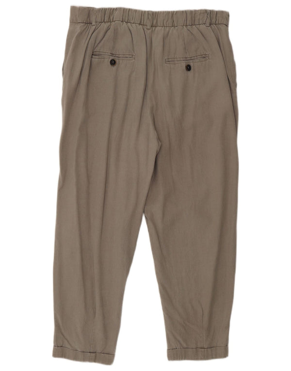 Pantaloni Cropped ZARA Donna Medi W28 L23 Beige