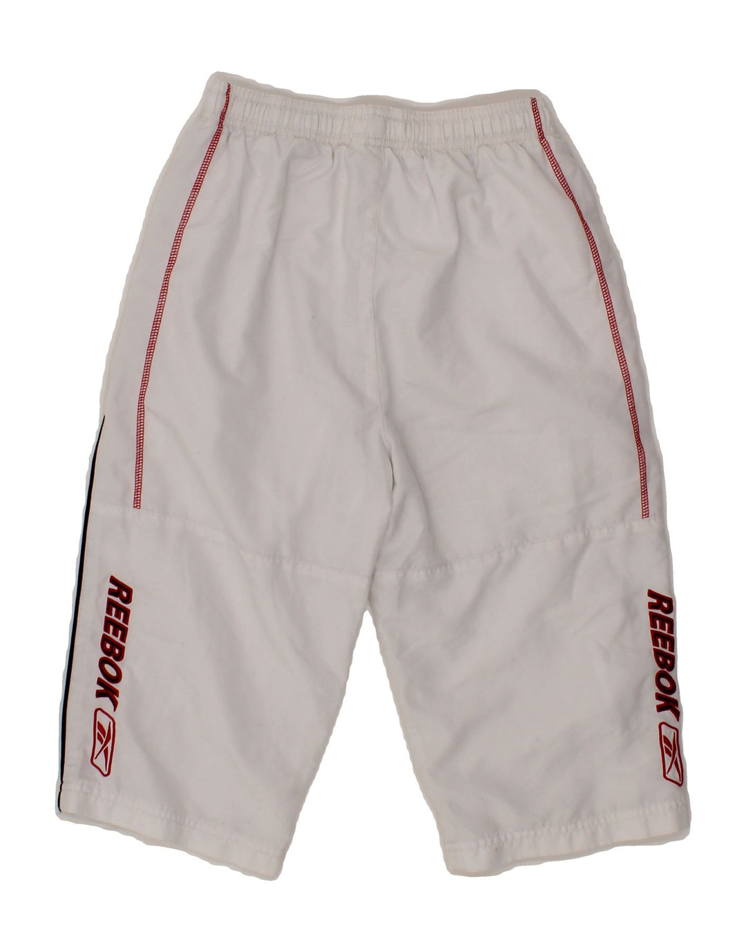 REEBOK Boys Graphic Bermuda Sport Shorts 11-12 Years Medium White Vintage Reebok and Second-Hand Reebok from Messina Hembry 