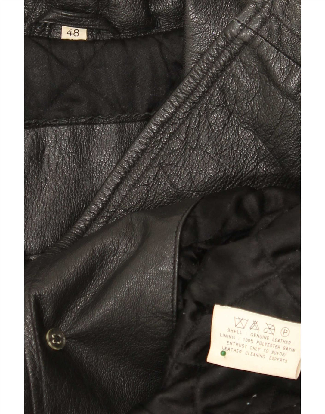 Cappotto in pelle vintage da donna IT 48 XL Nero
