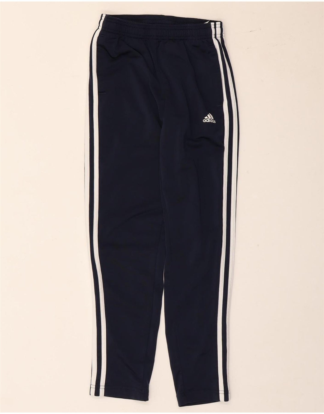 Pantaloni della tuta da ragazzo Adidas 11-12 anni in poliestere blu navy