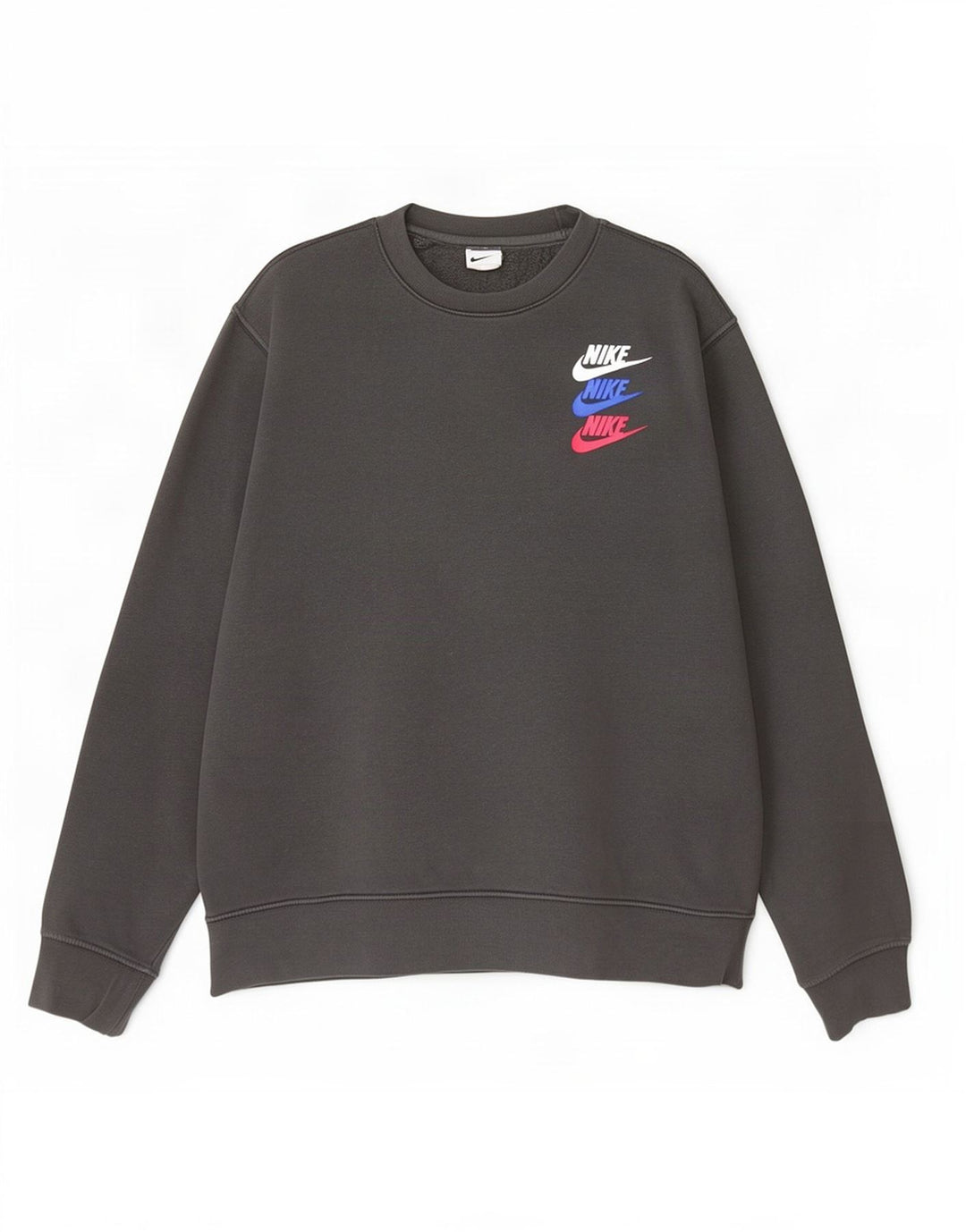 Felpa grafica Nike da uomo, maglione grande, cotone grigio