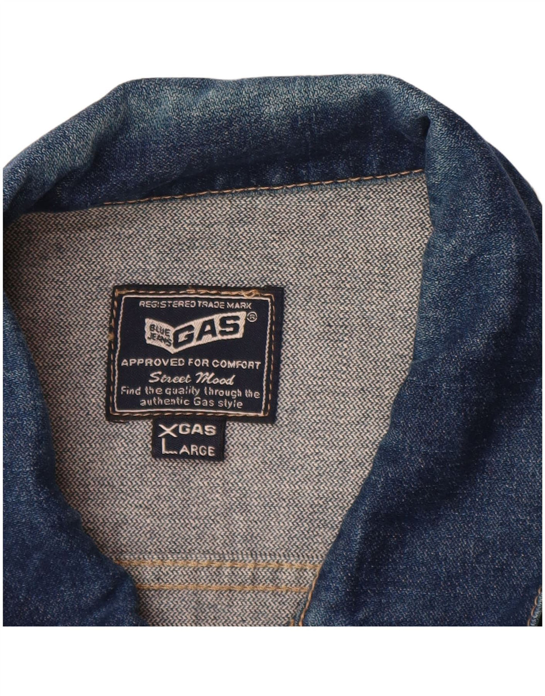 Giacca in denim da uomo Gas UK 42 XL Cotone blu navy