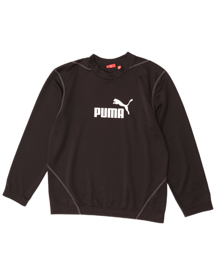 Felpa grafica da uomo Puma Felpa media nera in poliestere