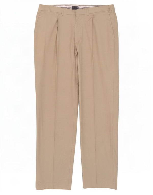 Pantaloni chino con pegging da uomo Marks & Spencer W36 L33 in cotone beige