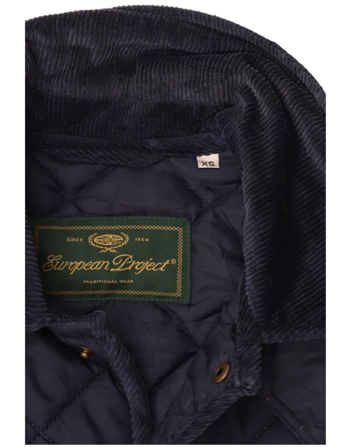 PROGETTO EUROPEO Giacca trapuntata da uomo UK 34 XS Blu navy
