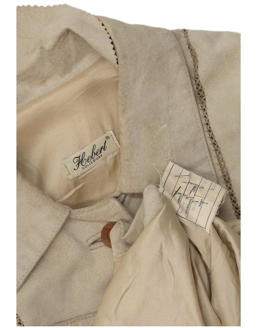 Soprabito vintage da donna in pelle scamosciata IT 44 in pelle grigio medio