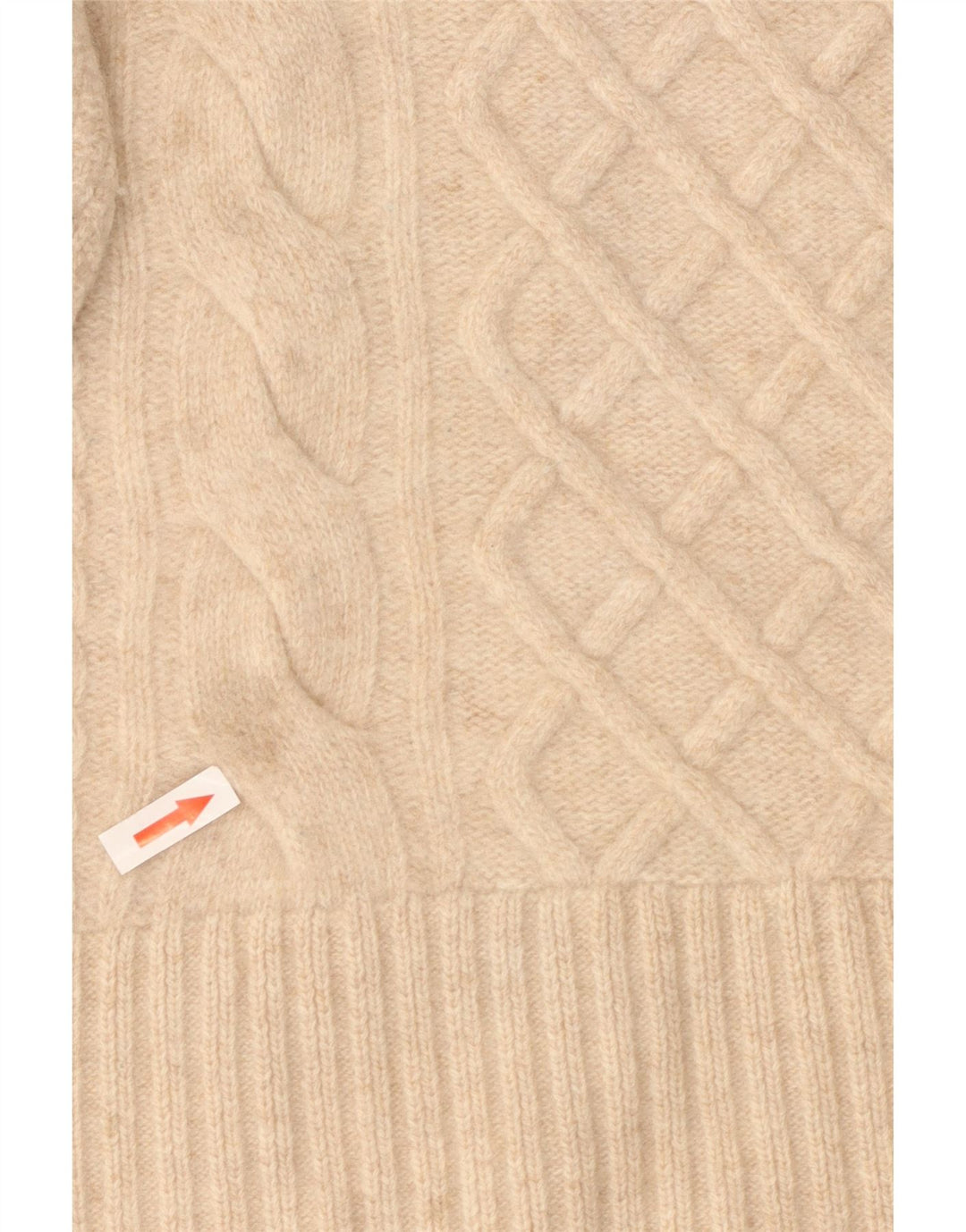 Maglione maglione girocollo da donna Barbour UK 10 piccolo lana beige