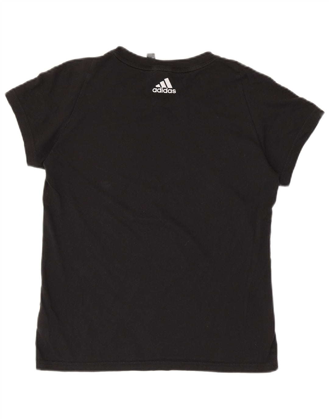 T-shirt grafica da donna ADIDAS Top UK 8/10 piccola in cotone nero