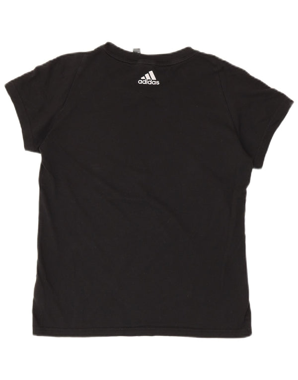T-shirt grafica da donna ADIDAS Top UK 8/10 piccola in cotone nero
