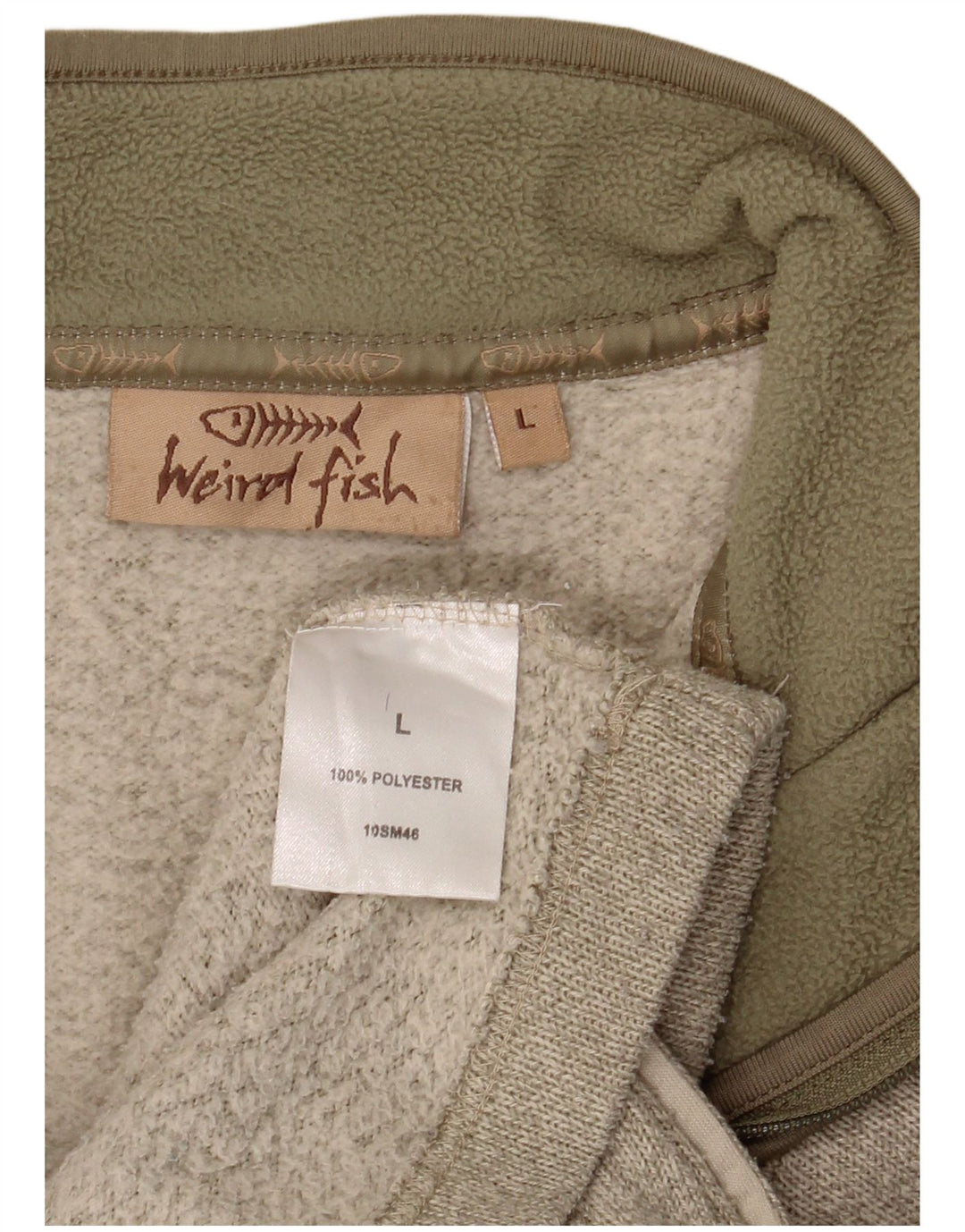 Maglione da uomo con collo con zip Weird Fish, grande poliestere kaki