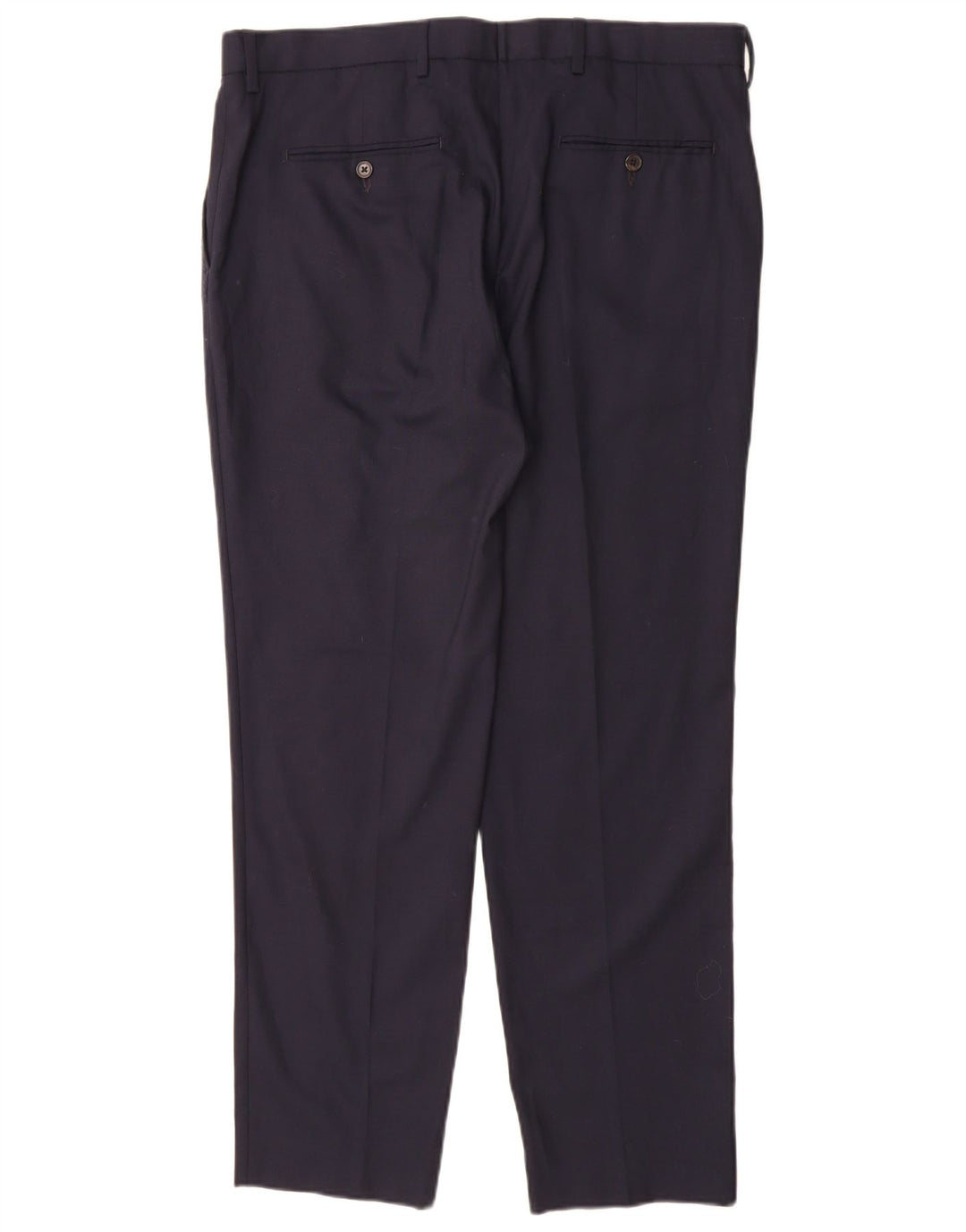 Pantaloni chino dritti da uomo Marks & Spencer W36 L31 lana blu navy