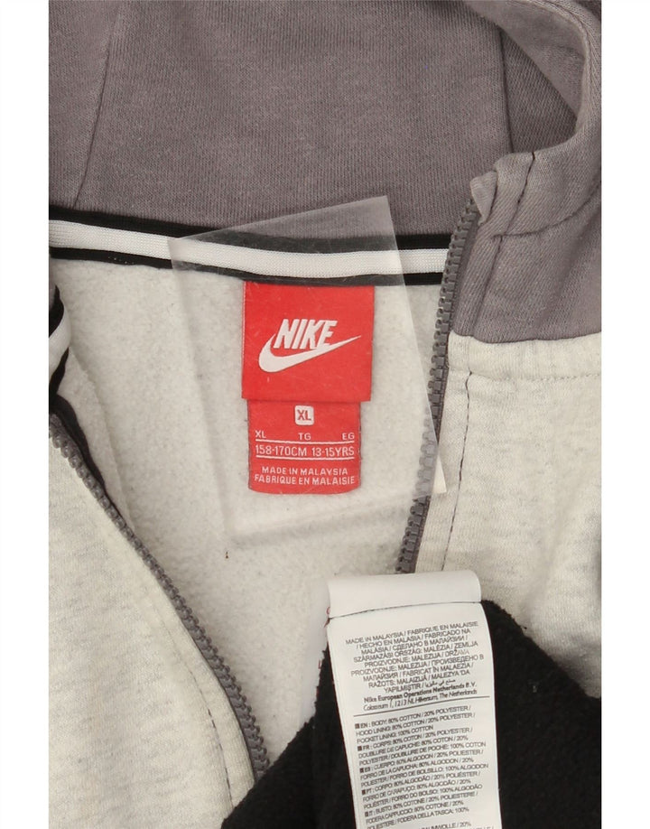 Felpa con cappuccio e zip NIKE Air Graphic per ragazzi 13-14 anni XL Black Colourblock