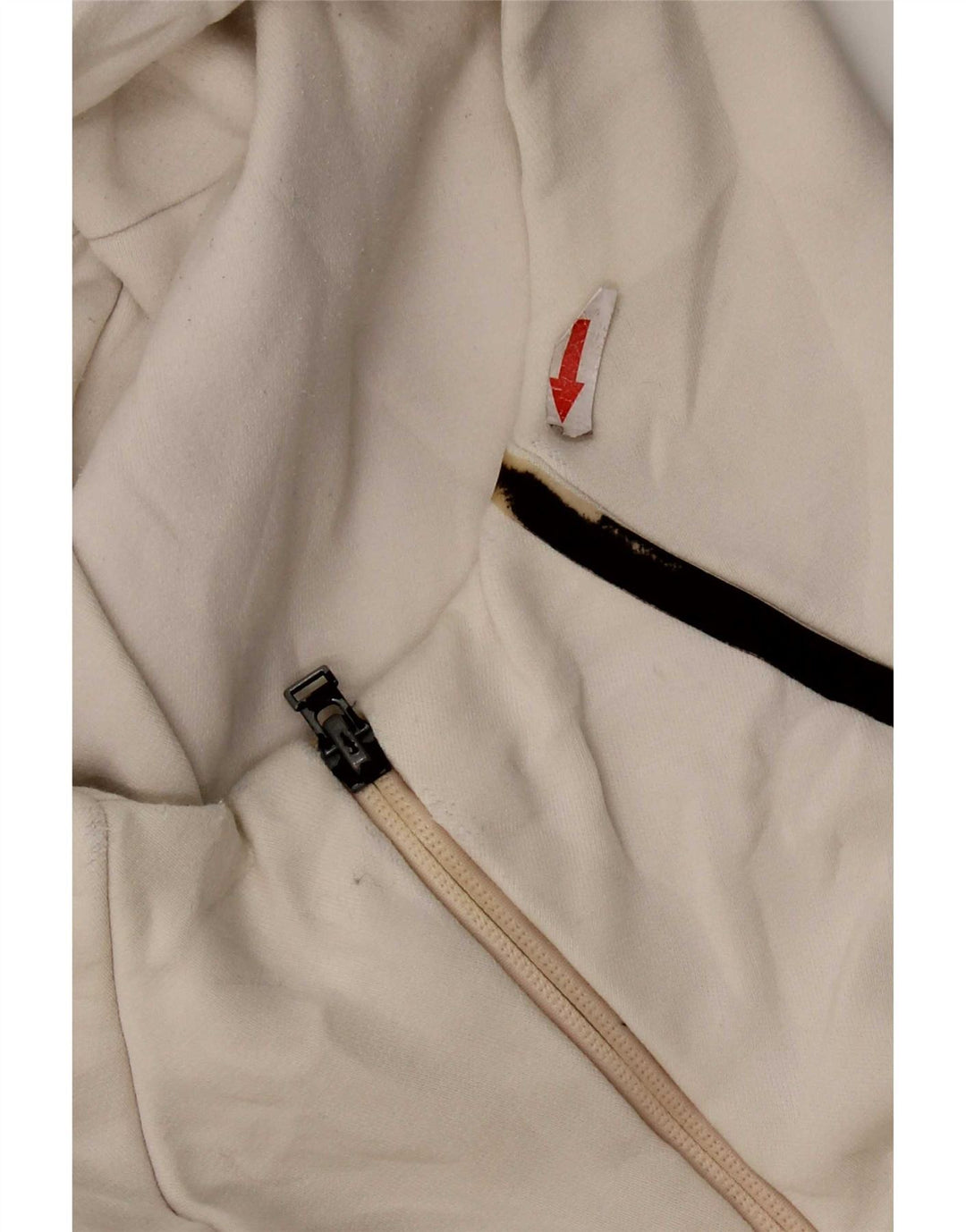 Maglione con cappuccio e zip grafica da uomo Adidas grande, bianco sporco