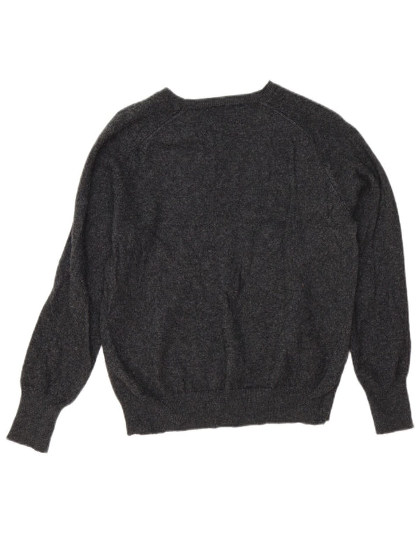 Maglione corto con scollo a barca da donna Zara UK 12 Lana grigio medio