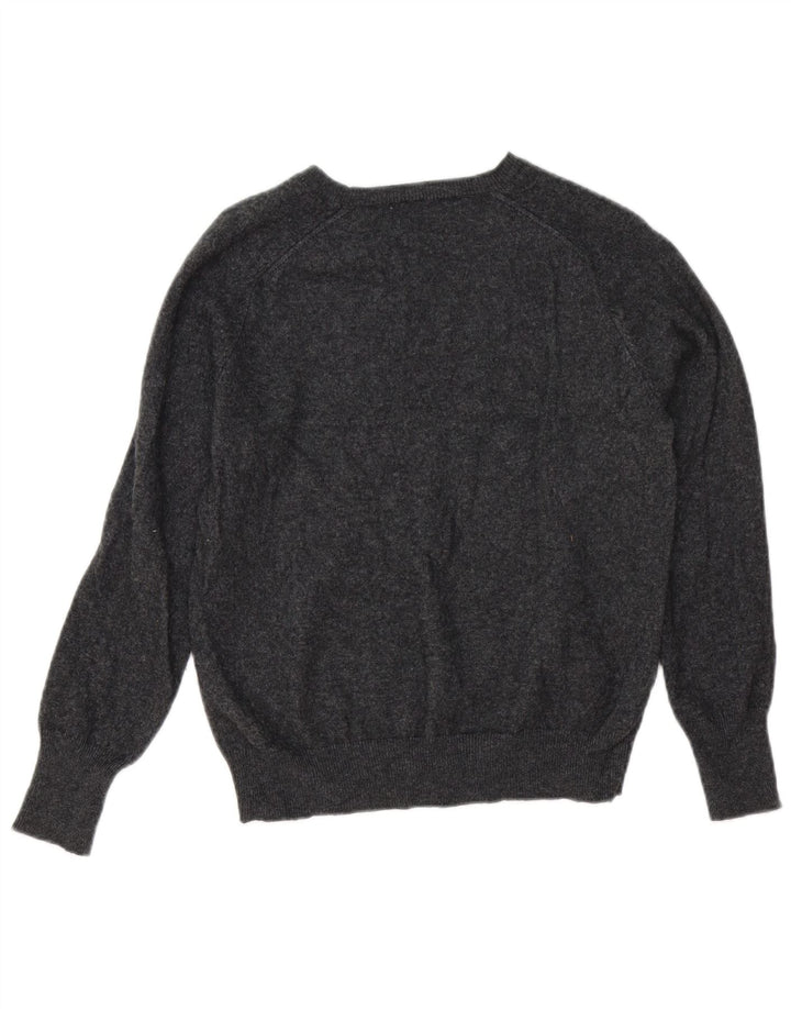 Maglione corto con scollo a barca da donna Zara UK 12 Lana grigio medio