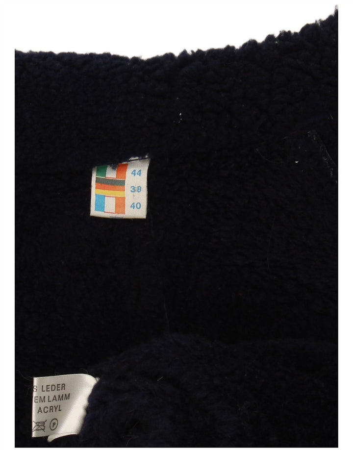 Giubbotto Shearling da donna VINTAGE IT 44 Medio in pelle blu navy