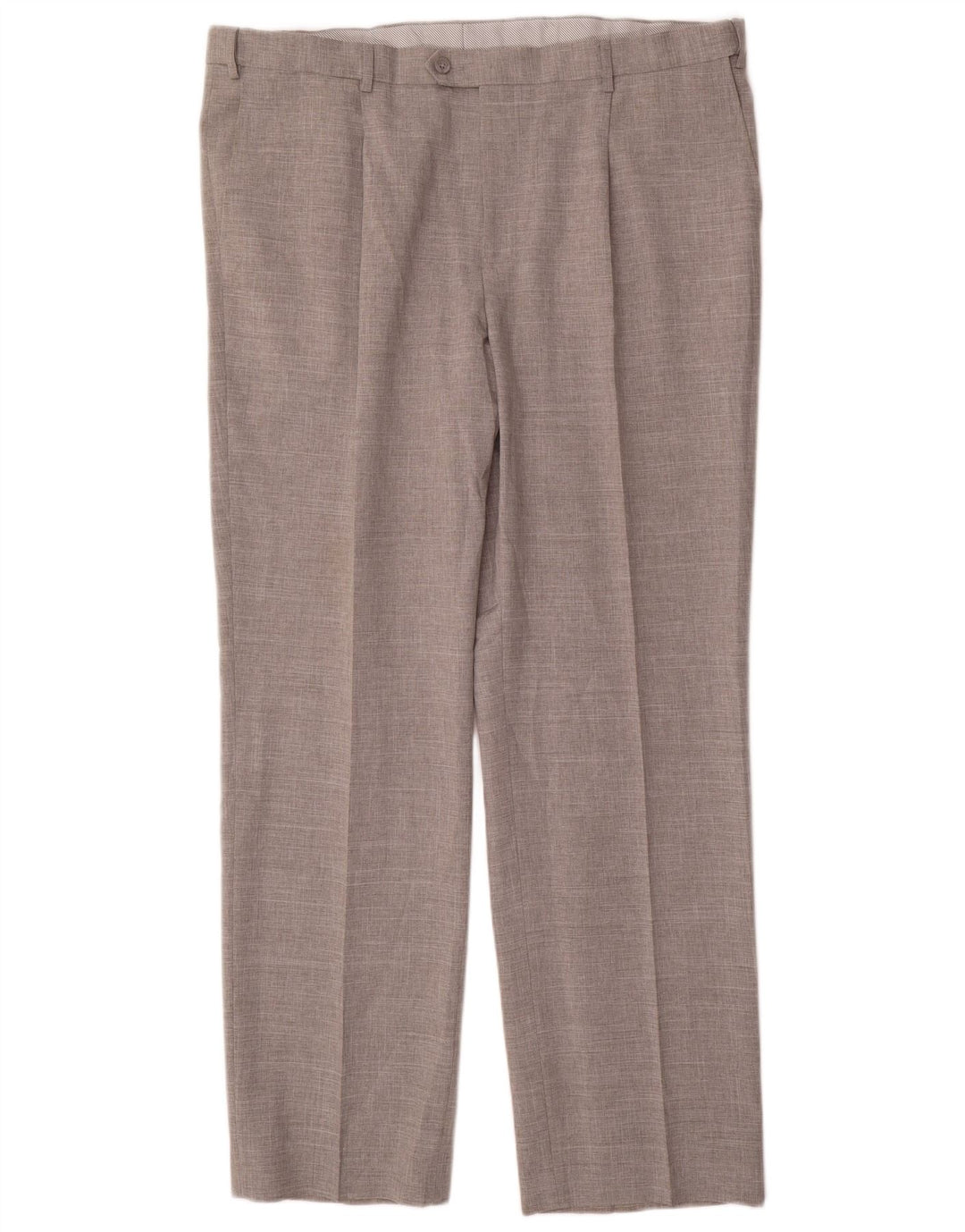 Pantaloni da abito dritti da uomo Marks & Spencer W42 L33 poliestere grigio