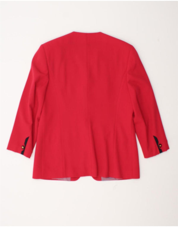 Giacca blazer da donna a 4 bottoni con maniche a 3/4 Marcona UK 20 2XL poliestere rosso