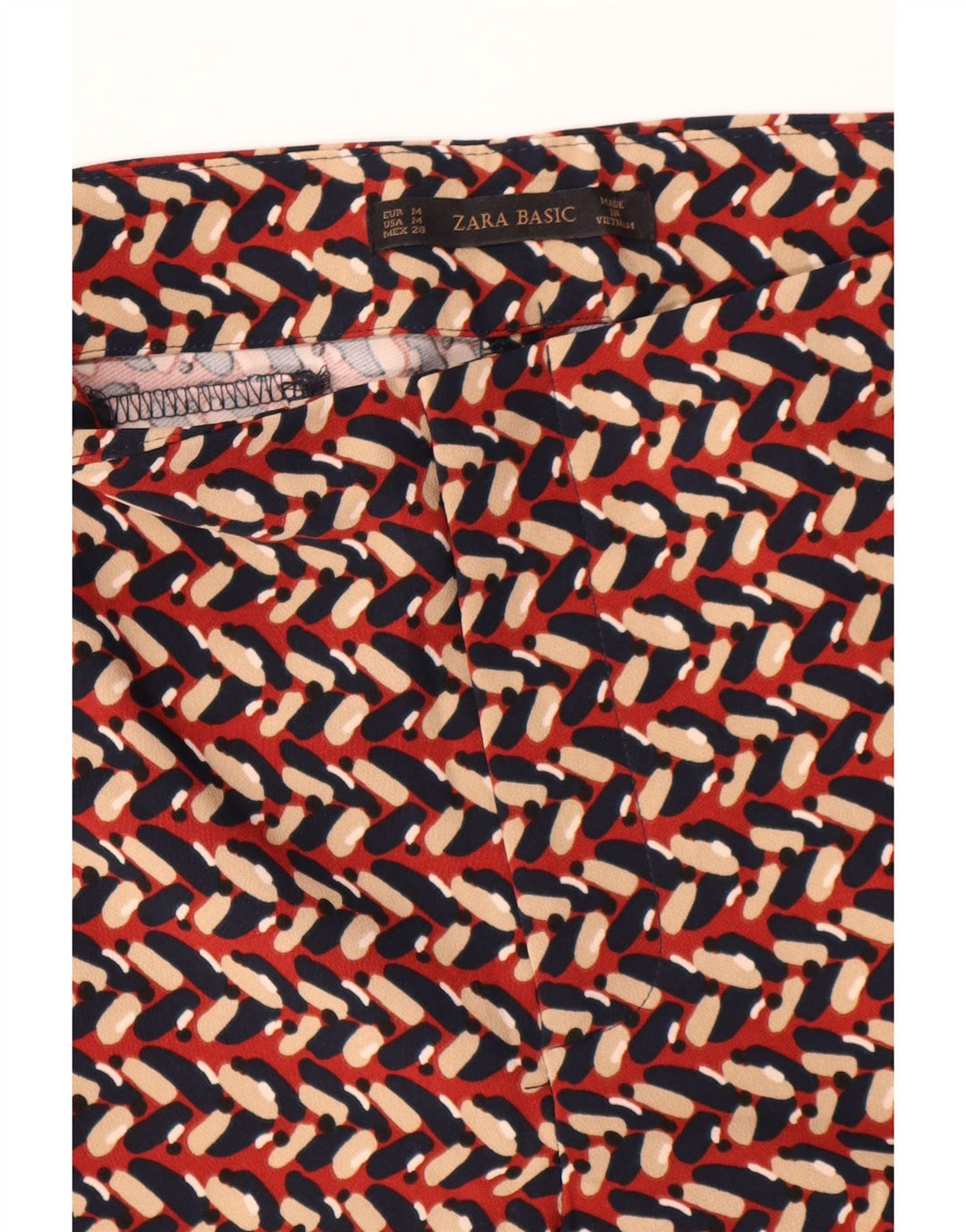 Pantaloni chino slim da donna Zara medi W30 L28 multicolore geometrico