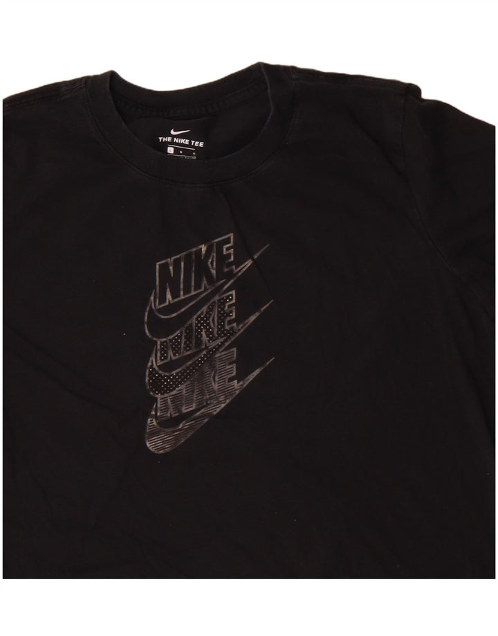 T-shirt grafica da donna NIKE Top UK 14 grande cotone nero