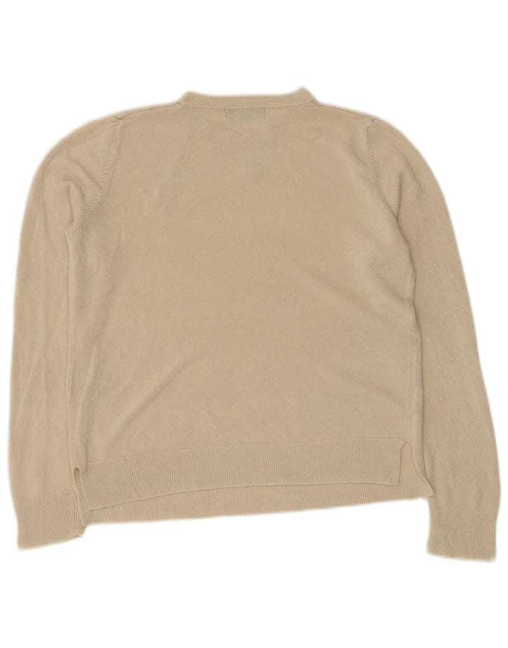 MARKS & SPENCER Maglione girocollo da donna UK 14 Acrilico beige medio