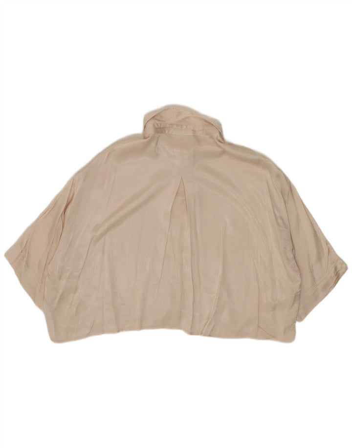Camicetta corta oversize da donna Zara UK 10 piccola viscosa beige