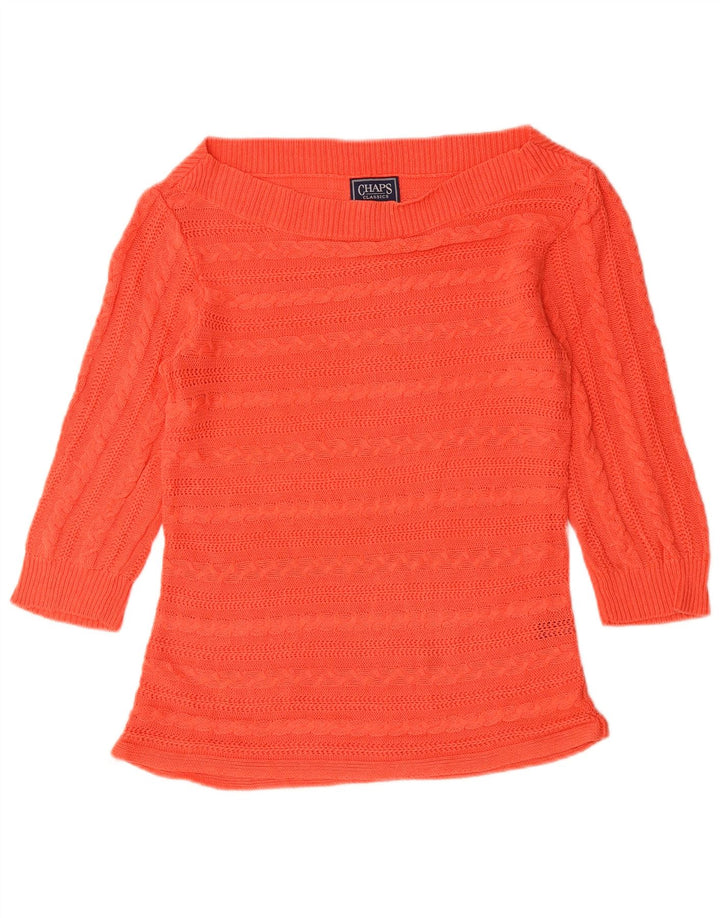 CHAPS Maglione maglione classico con scollo a barca da donna UK 12 Arancione medio
