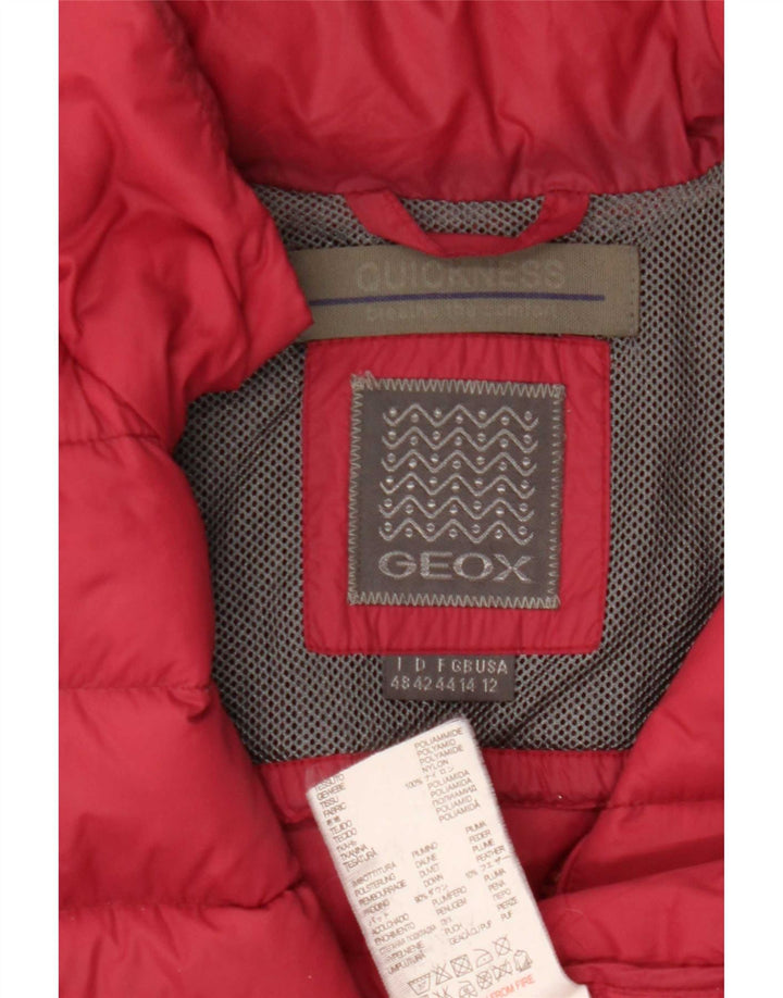 Giacca imbottita da donna Geox UK 14 Large rossa in poliammide