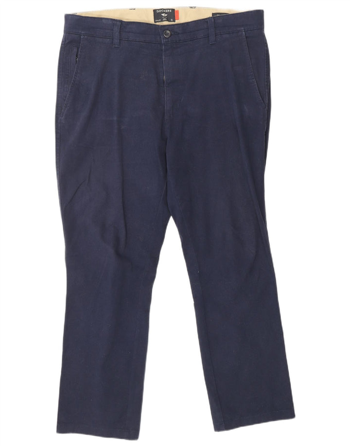 DOCKERS Pantaloni skinny cropped da uomo W32 L25 cotone blu navy