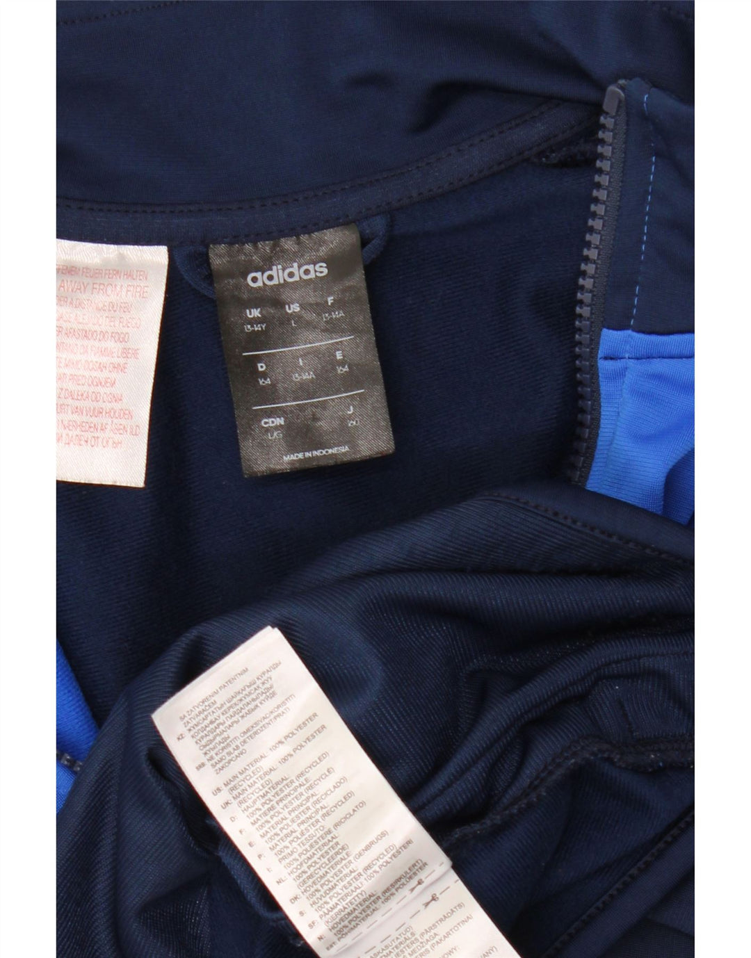 Giacca superiore della tuta da ragazzo ADIDAS 13-14 anni Blu navy Colourblock