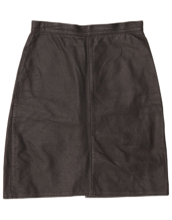 Gonna vintage in pelle da donna piccola W26 Nera