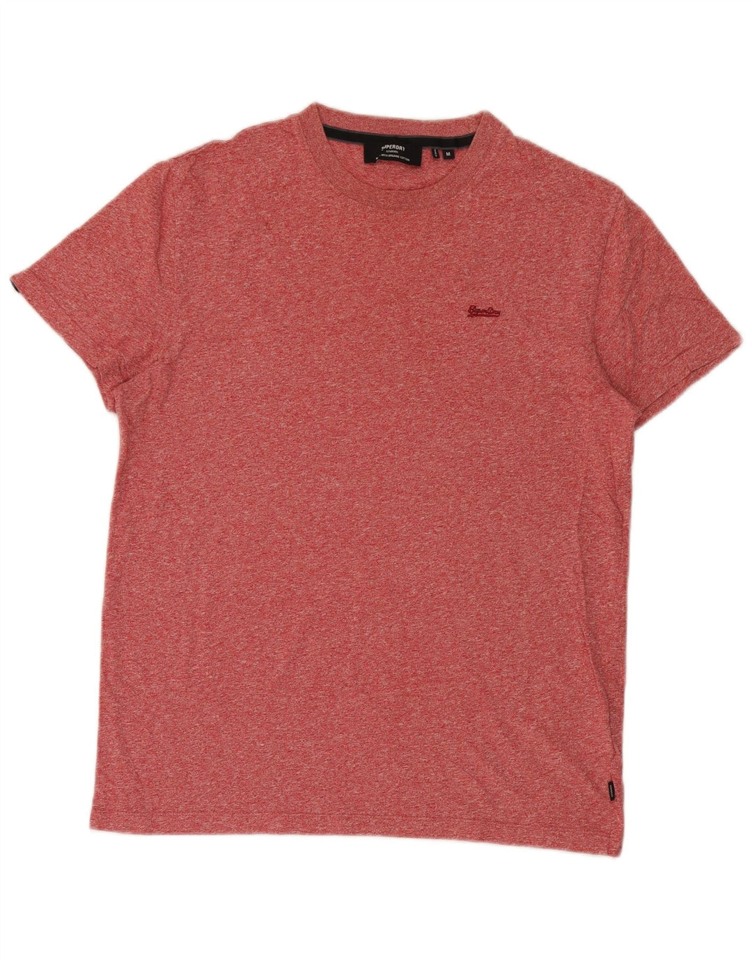 T-shirt da uomo Superdry Top in cotone chiazzato rosso medio