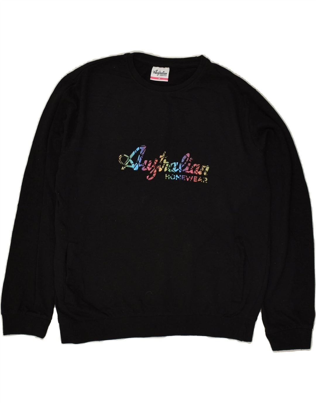 AUSTRALIAN L'ALPINA Womens Graphic Sweatshirt Jumper UK 14 Medium Black Vintage AUSTRALIAN L'ALPINA and Second-Hand AUSTRALIAN L'ALPINA from Messina Hembry 