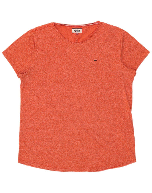 T-shirt da uomo Tommy Hilfiger Top 2XL cotone chiazzato arancione