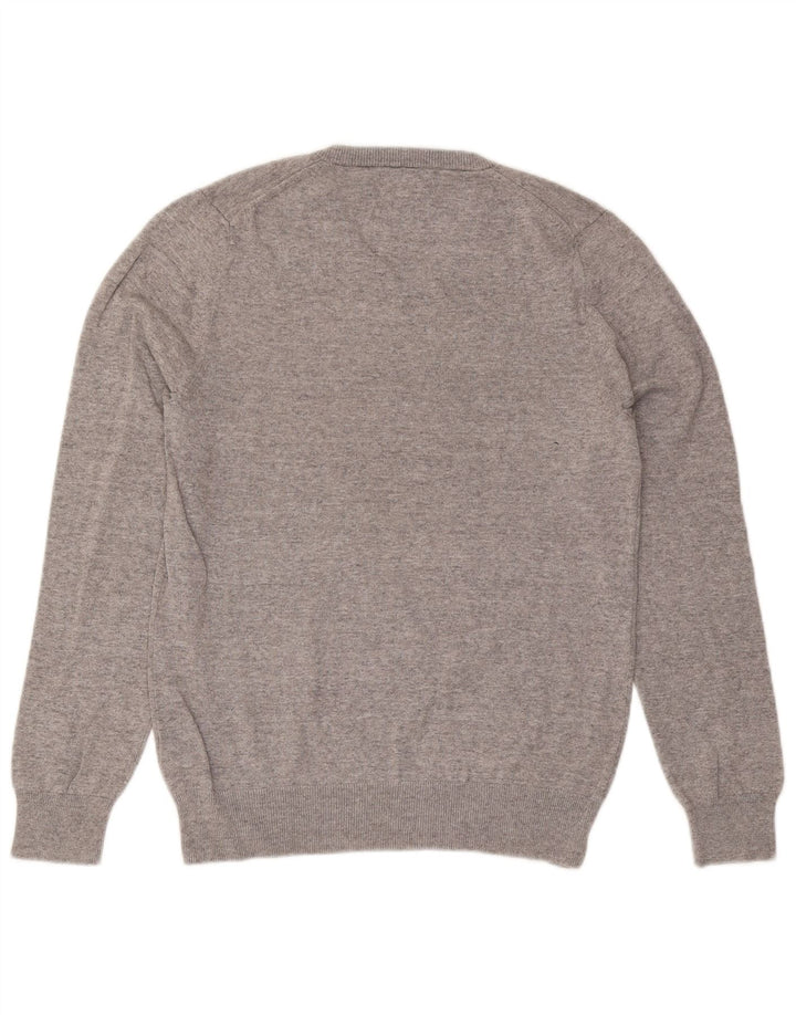 Maglione da uomo con scollo a V Marks & Spencer piccolo cotone chiazzato grigio