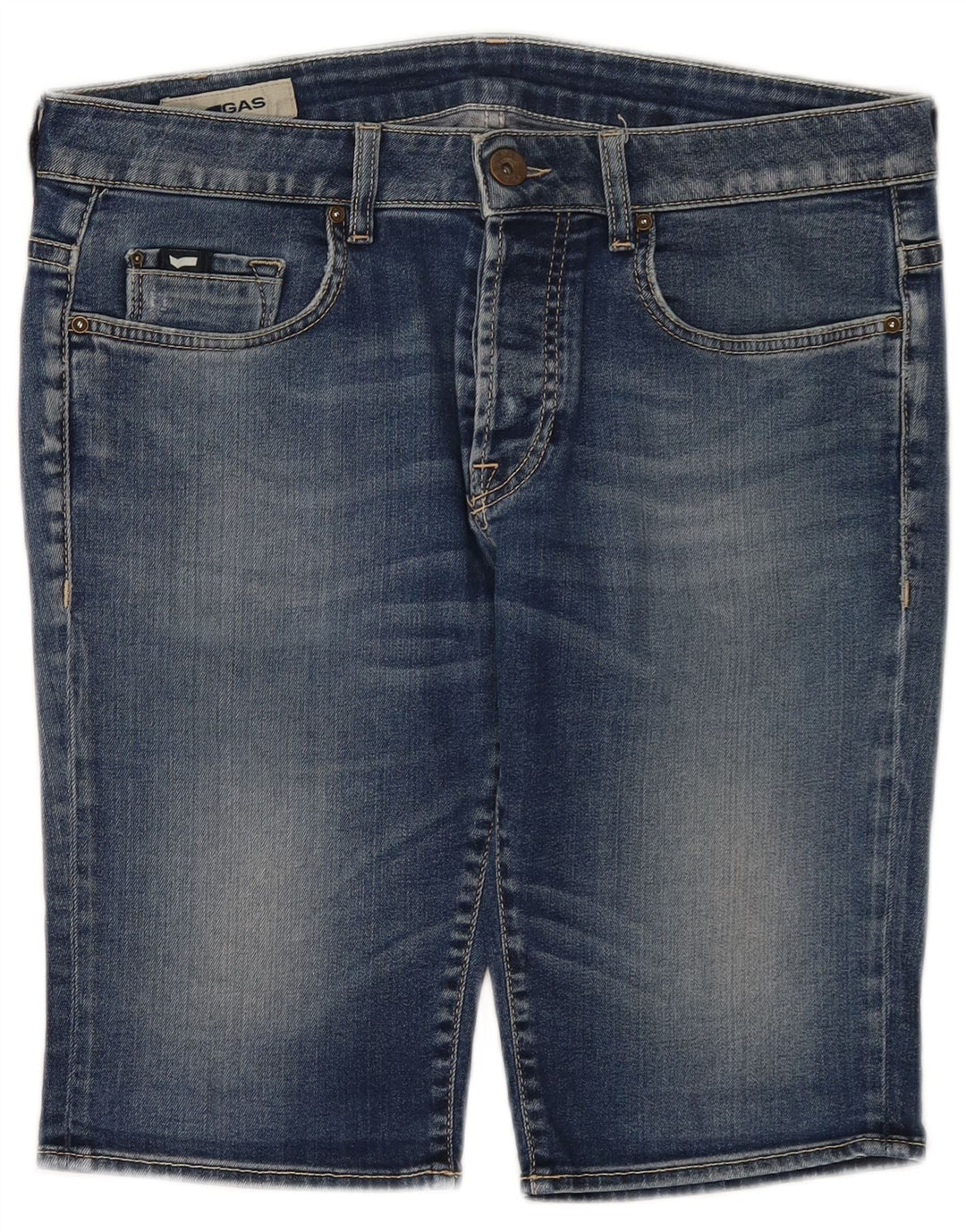 Pantaloncini di jeans da donna Gas W34 grandi in cotone blu